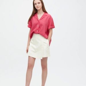 UNIQLO linen blend skort in off white. Size medium